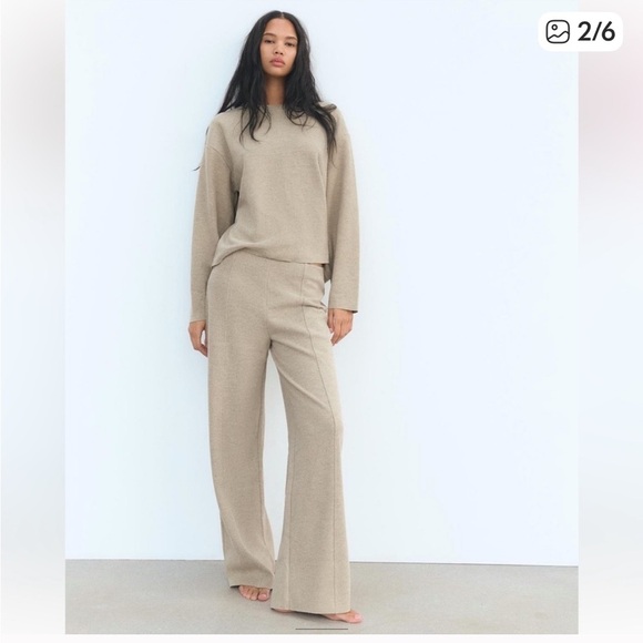 NWT ZARA 2024 COLLECTION SOFT STRAIGHT LEG PANTS SIZE S AND L - Picture 1 of 10